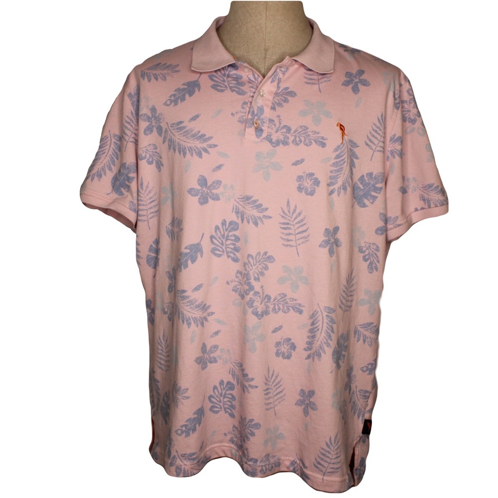 Margaritaville Men’s short sleeve leaf print polo. XL